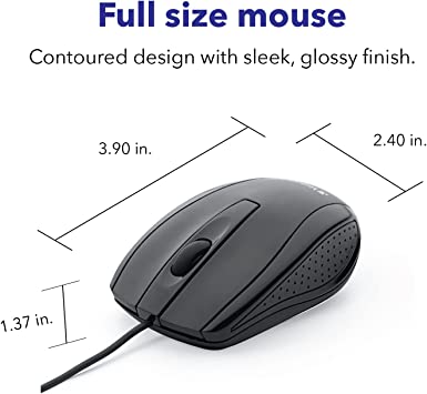 Corded USB Mouse for Laptops and PCs - Image 2