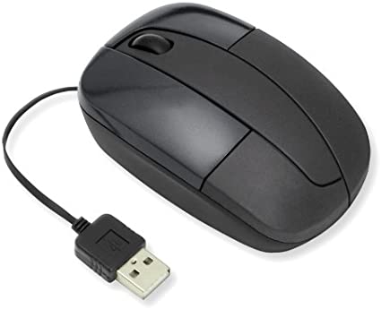Retractable Laser Mouse, Black